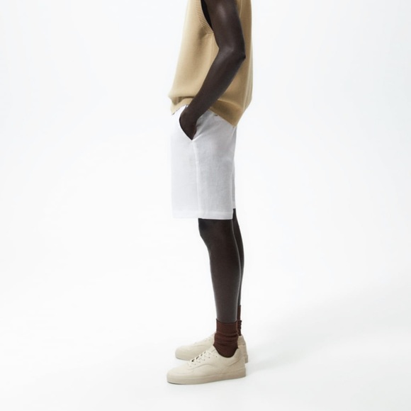 Zara Mens 100% Linen Shorts - Picture 3 of 12